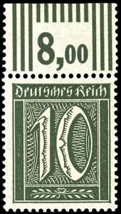 German Reich 10 Pfg numerals black olive, ... 
