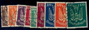 German Reich 25 Pf. - 5 M. Airmail, used, ... 
