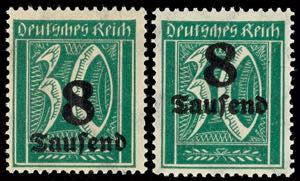 German Reich 8 T. On 30 Pf. With watermark. ... 