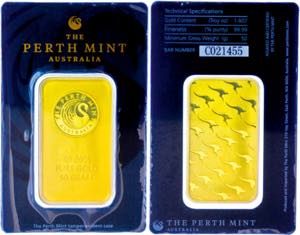 Australien 50g Goldbarren der Perth Mint, ... 