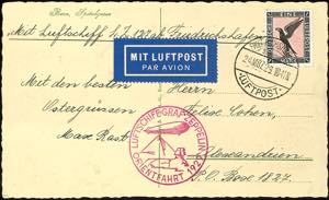 Zeppelin Mail 1929, Orient trip, card ... 