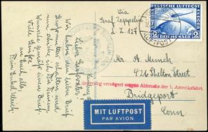 Zeppelin Mail 1929, America flight, handing ... 