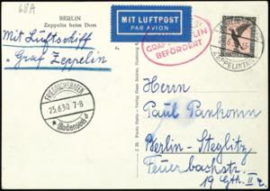 Zeppelin Mail 1930, Germany flight Berlin ... 