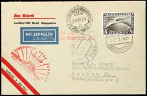 Zeppelin Mail 1931, Polar travel, board post ... 