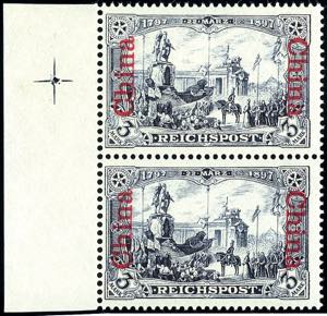 China 3 Mark Reichspost with overprint ... 