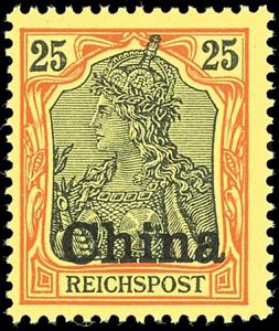 China Not issued 25 Pfg. Germania Reichspost ... 