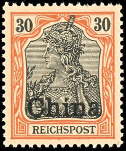 China Not issued 30 Pfg. Germania Reichspost ... 