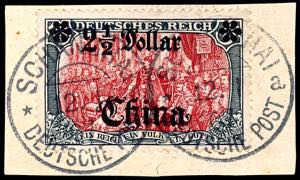 China 1 C. On 3 Pfg - 2 1/2 $ on 5 M. ... 