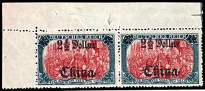 Deutsche Post in China 5 Mark mit Aufdruck ... 