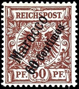 Deutsche Post in Marokko 3 bis 50 Pfennig ... 