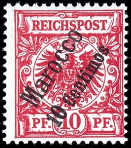 Deutsche Post in Marokko 10 Pfennig ... 