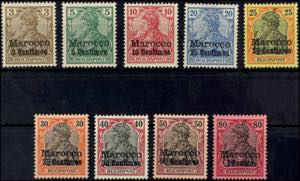 Deutsche Post in Marokko 3 C. auf 3 Pfg - 1 ... 