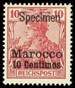 Morocco 10 penny Germania with overprint ... 