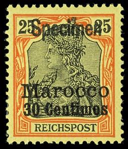 Morocco 25 penny Germania with overprint ... 