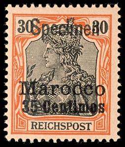 Morocco 30 penny Germania with overprint ... 