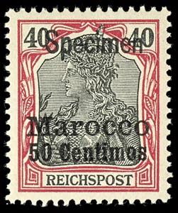 Morocco 40 penny Germania with overprint ... 