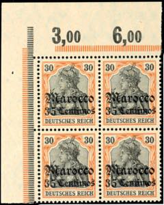 Deutsche Post in Marokko 5, 10, 25 und 35 C ... 