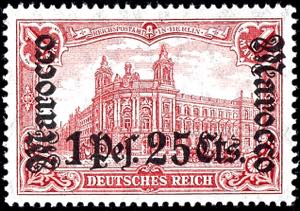 Morocco 1 Mark German Reich with overprint\ ... 