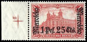 Deutsche Post in Marokko 1 Pes. 25 Cts., ... 