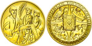 Austria 500 Shilling, Gold, 2001, the Bible, ... 