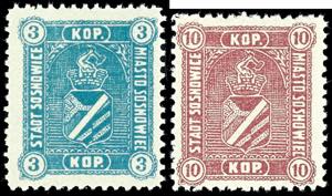 Sosnowice 3 and 10 Kop. Coat of arms, always ... 