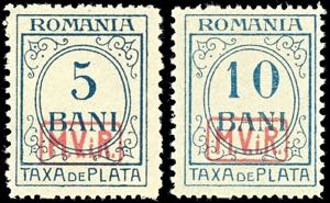 Romania Postage 5 -50 Bani, 8 values ... 