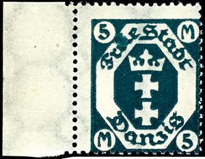 Danzig 5 Mark national coat of arms ... 