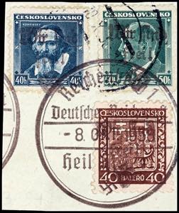 Reichenberg 40 Heller postal stamp reddish ... 