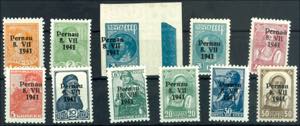 Pernau 1 Kop. To 50 Kop. Postal stamps with ... 