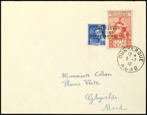 Dunkirk 10 C. Postage stamps issue \Merkur ... 