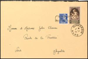 Dunkirk 10 C. Postal stamp \Merkur head\ ... 