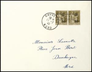 Dunkirk 50 C. Postage stamps issue \peace ... 