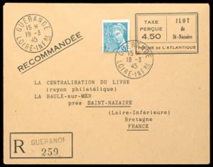 St. Nazaire 4, 50 Fr. Private R postal ... 