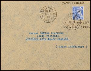 St. Nazaire 1945, barfranked letter with ... 