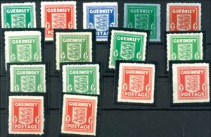 Guernsey 1 / 2 P. To 2 1/2 P. Postal stamps, ... 