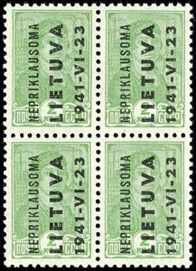 Lithuania 2 Kopecks postal stamp with black ... 