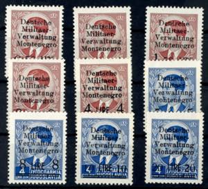 Montenegro 0, 50 - 20 L. Postal stamps, 9 ... 