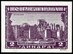 Serbia Proof the postal stamp over 2 Din. ... 