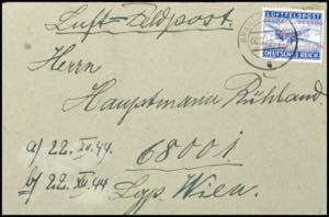 Field Post Letters WW II 1944, island post, ... 