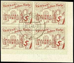 Cottbus 5 Mark postal stamp unperforated in ... 