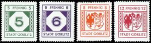 Görlitz 5 penny to 12 penny postal stamps, ... 