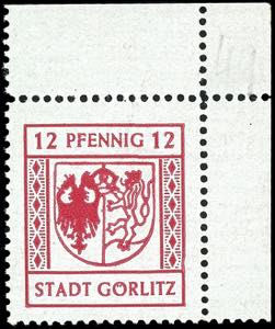 Görlitz 5-12 Pfg. On white painted paper ... 