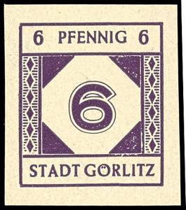 Görlitz 6 Pfg \numerals\, variety ... 