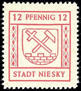 Niesky 6-12 Pfg. Numeral and municipal coat ... 