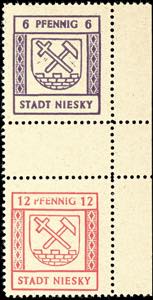 Niesky 6 Pfg+Z+12 Pfg postal stamps, economy ... 