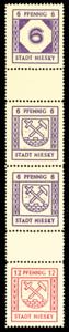 Niesky 6 Pfg and 12 Pfg postal stamps, ... 