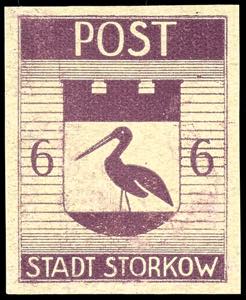 Storkow 12 Pfg. Municipal coat of arms dark ... 
