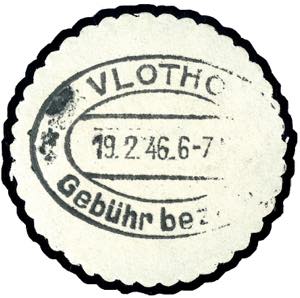 Vlotho \taxe precu\ label in wafer mould, ... 