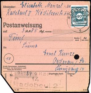 Soviet Sector of Germany 20 Pfg. Numerals on ... 