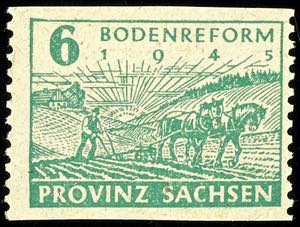 Soviet Sector of Germany 6 Pfg. Land reform, ... 